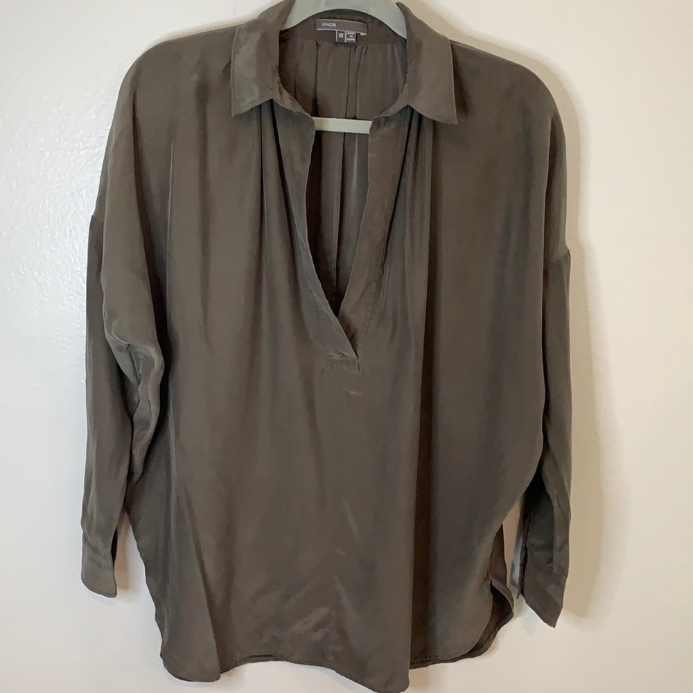 Vince Olive Green Blouse